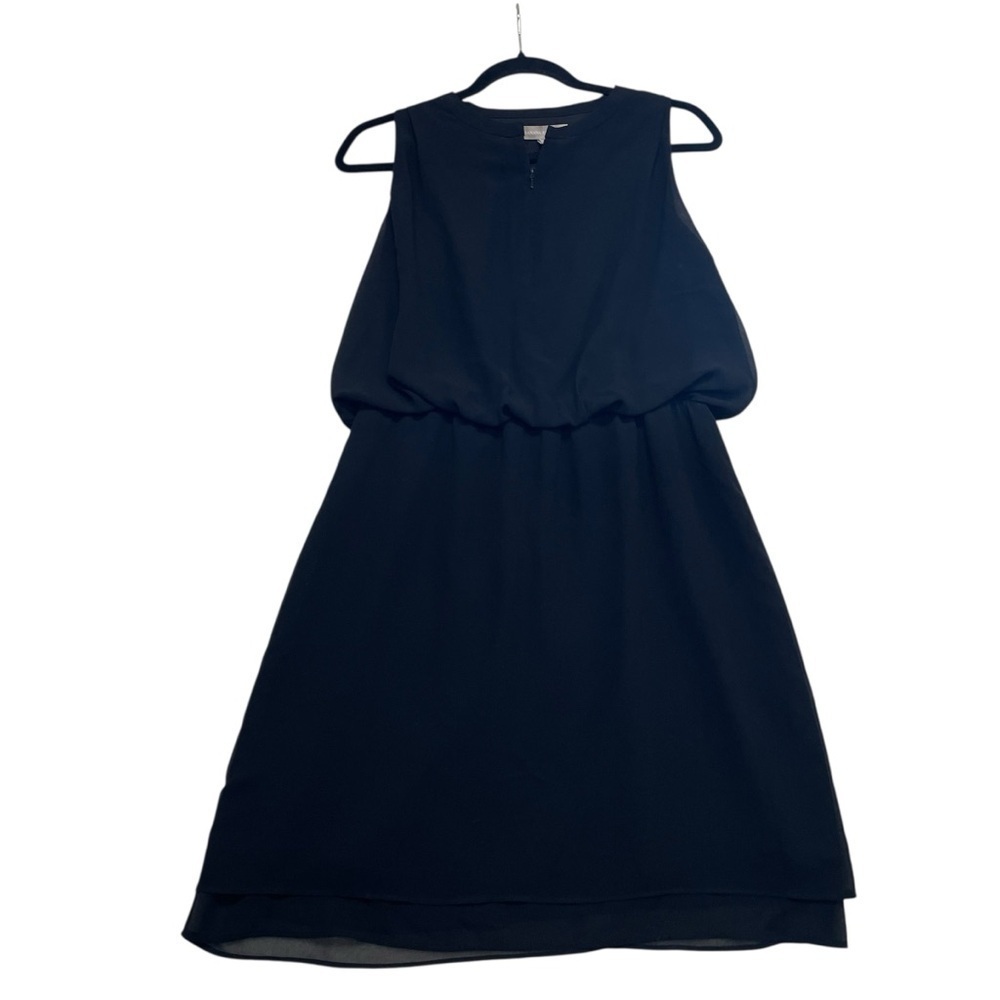 Banana Republic women’s sleeveless blouson dress black chiffon size 6